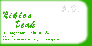 miklos deak business card