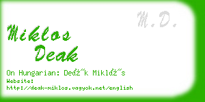 miklos deak business card